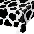 Creative Converting Cow Print Plastic Tablecloth, 108"x54", 6PK 329659